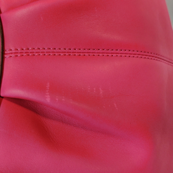 Rare Authentic Coach Leather Soho pleated Hobo Large Pink (F13731) - Picture 3 of 13